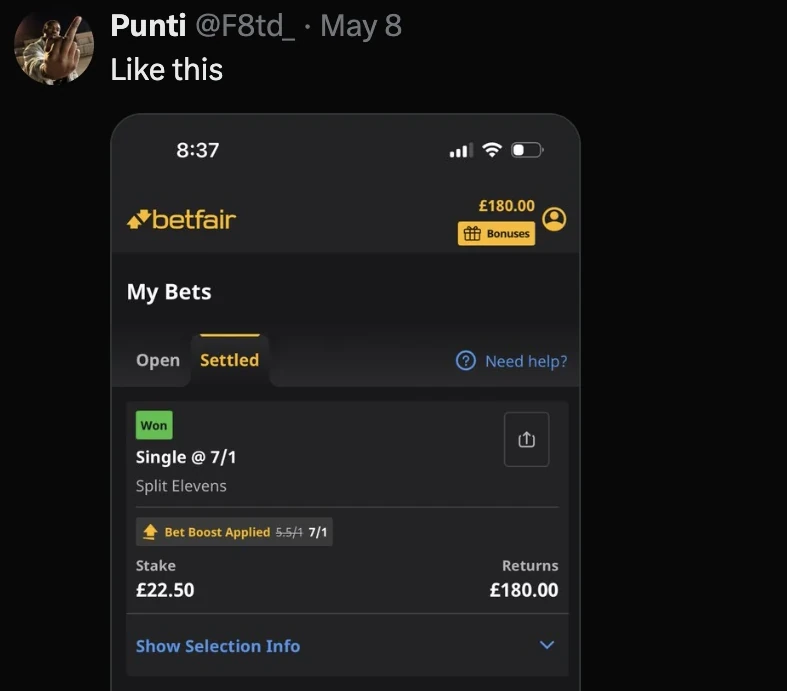 Example betting slip