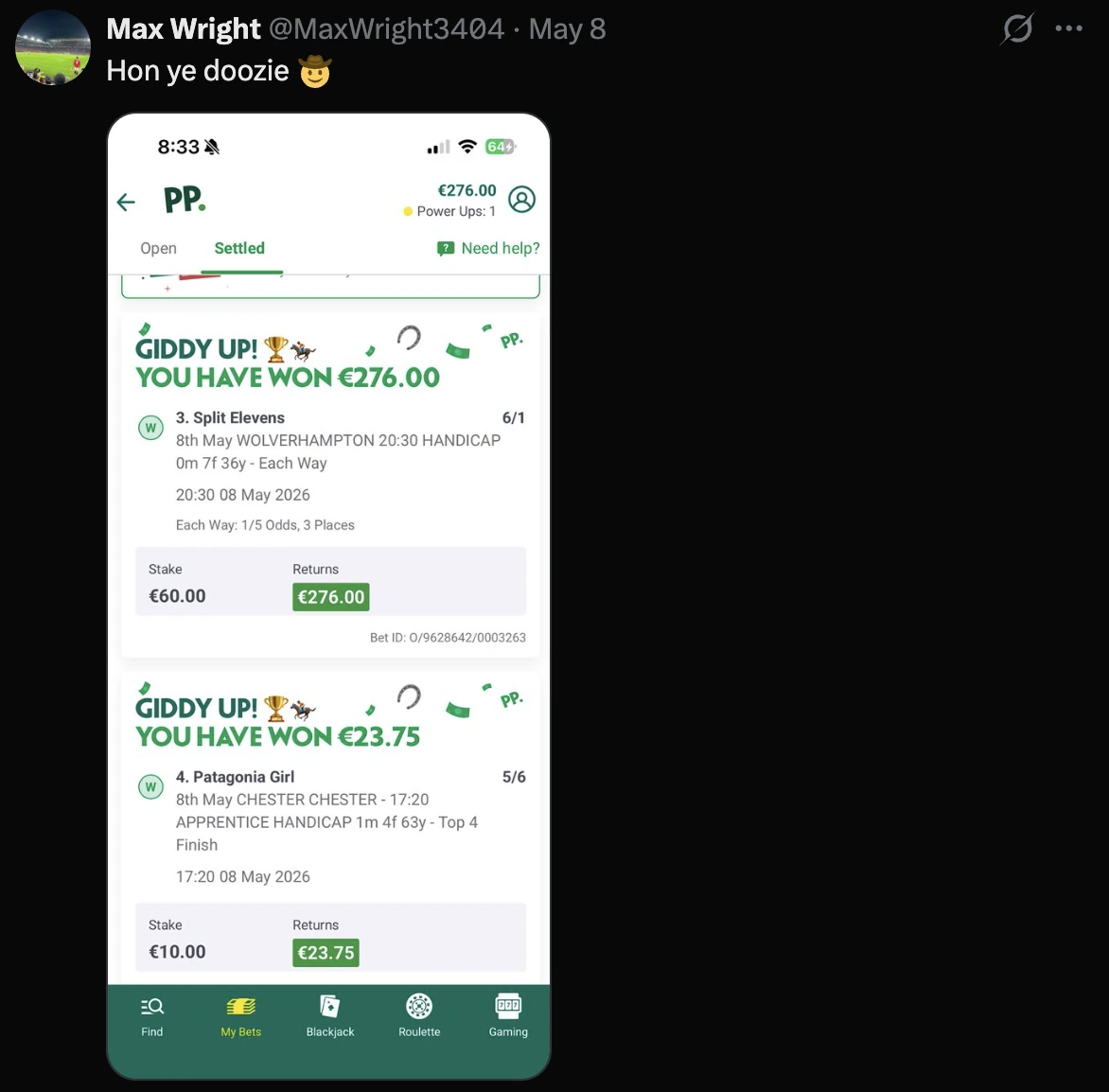 Example betting slip