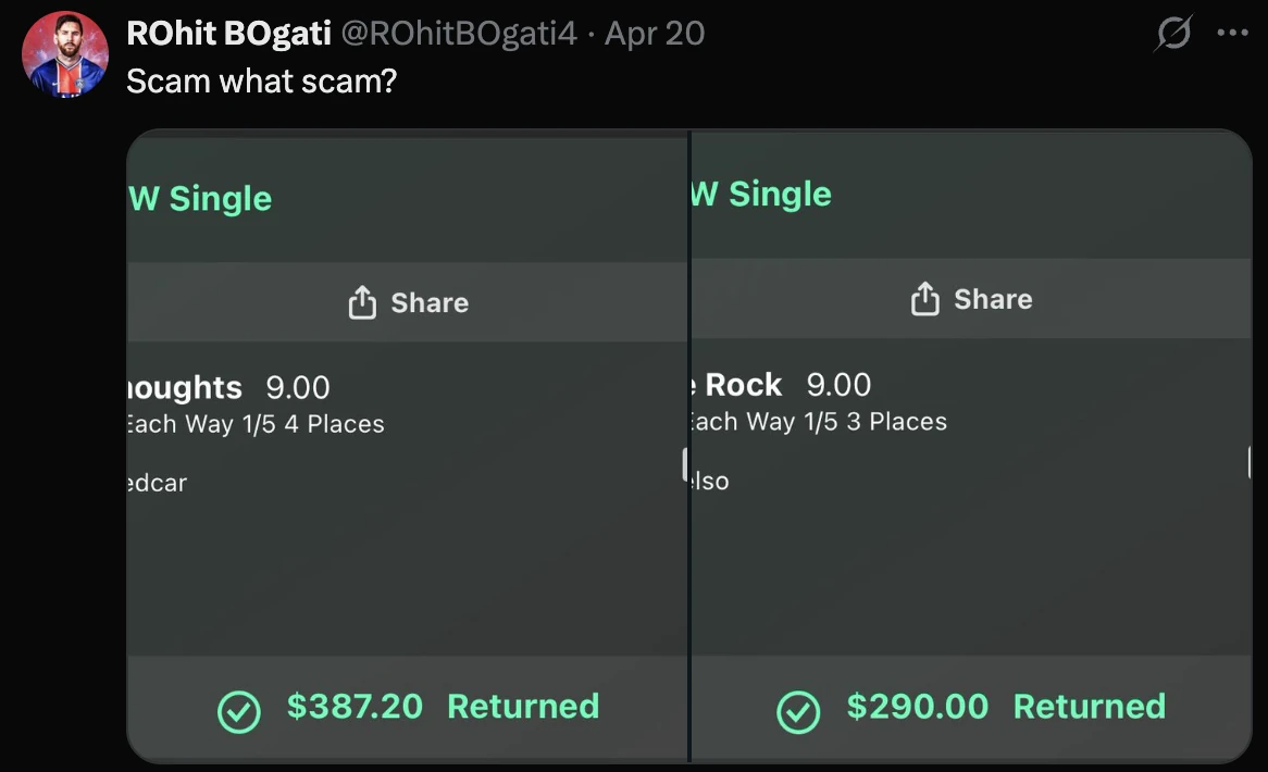 Example betting slip
