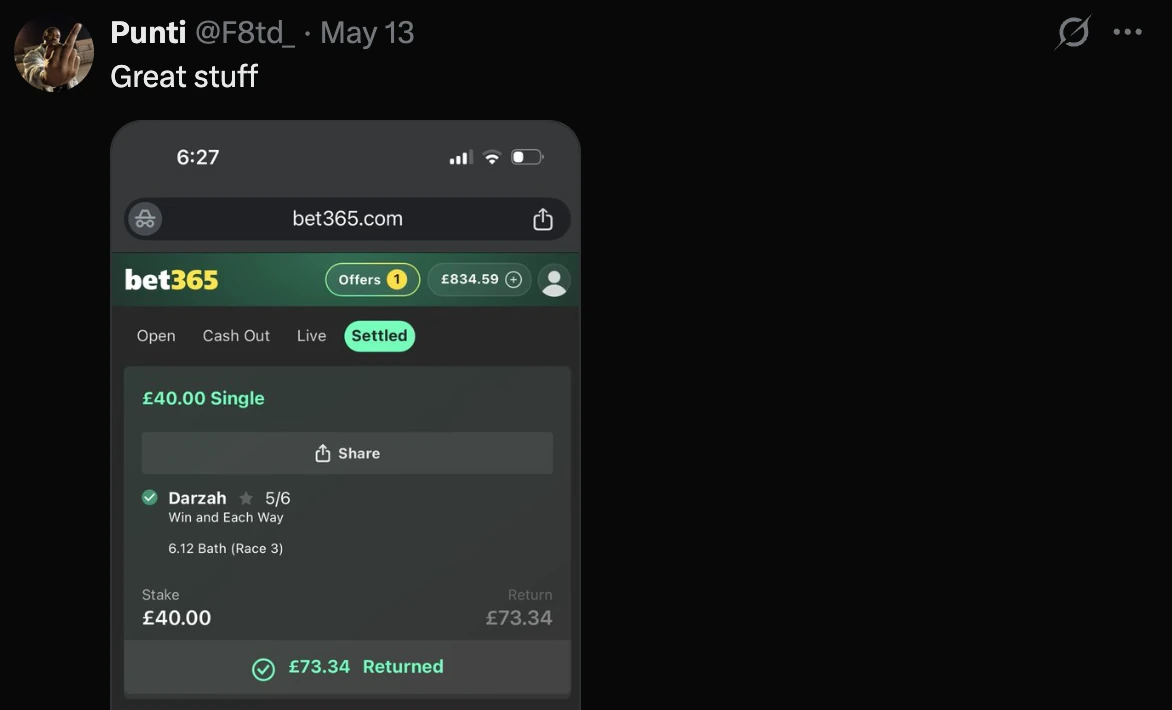 Example betting slip