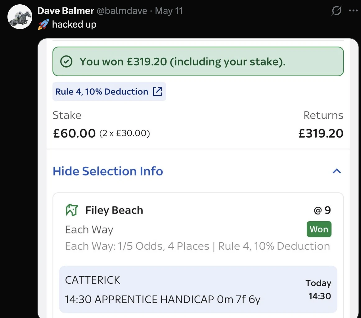 Example betting slip